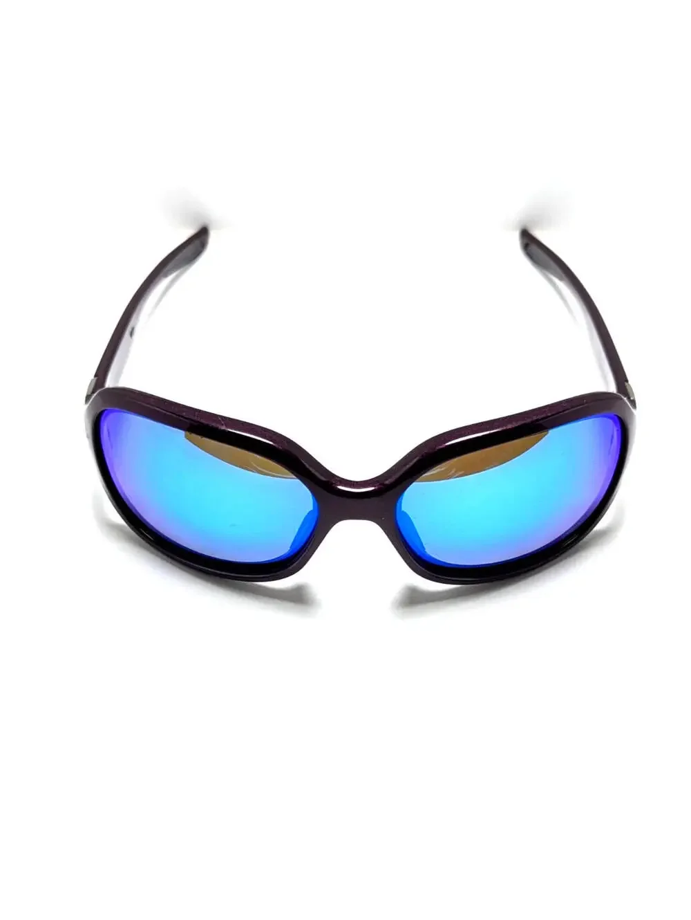 Oakley Pulse OO9198 Blue Mirrored Lens Dark Purple Wraparound Unisex Sunglasses
